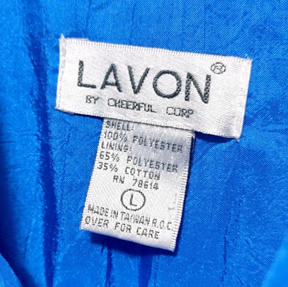 Vintage Lavon Blue Green 80s 90s Windbreak Track Jacket Women's Size Large - Picture 6 of 8